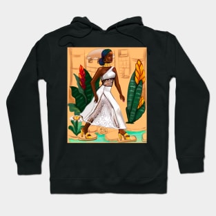 African American Woman Black Afro Melanin beauty Queen Hoodie